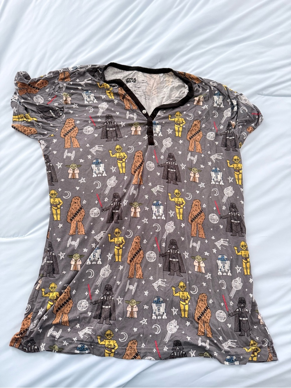 Little Sleepies Star Wars Women’s Gray Pajama Shirt - Sz S